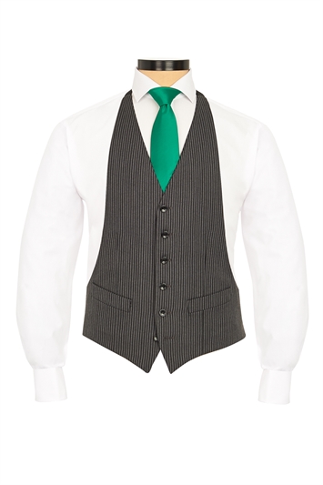 Classic Grey and Black traditional striped morning vest