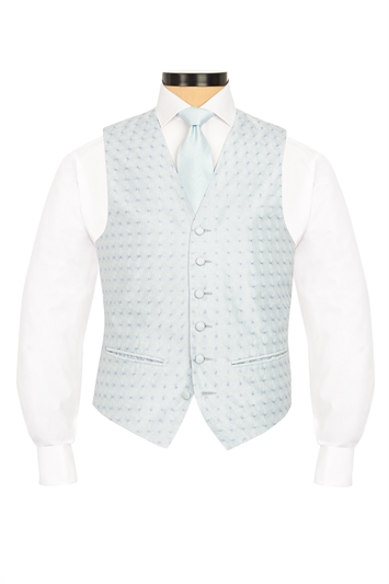 Junior Beckbury Pale Blue embroidered morning waistcoat