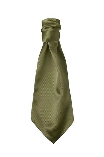 Moss Green Polyester Twill Polyester Self Tie Cravat