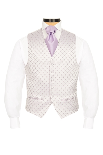 Canzo Lilac and Violet diamond patterned morning waistcoat