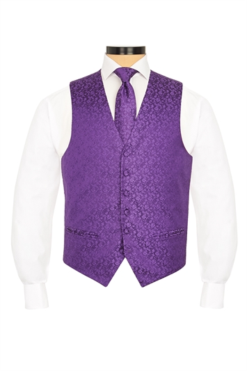 Junior Terni Purple floral morning waistcoat