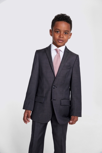 Boys Grey Pindot Suit
