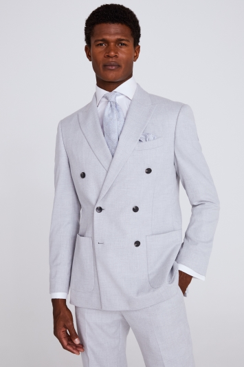 Tailored Fit Light Grey Flannel Suit