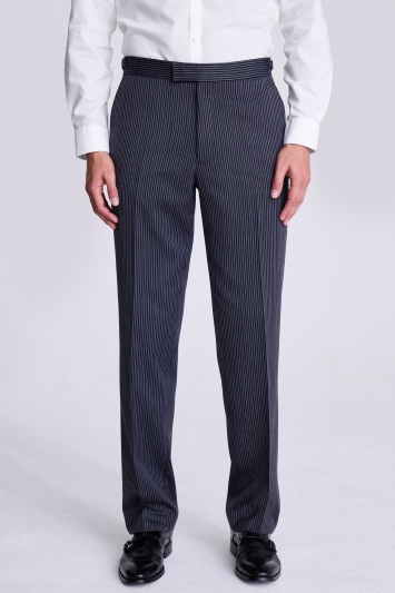 Regular Fit Black Herringbone Tails