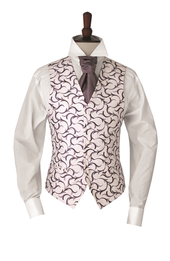 Junior Verona Grape embroidered swirl morning waistcoat