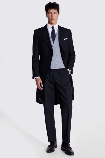 Regular Fit Navy Herringbone Tails