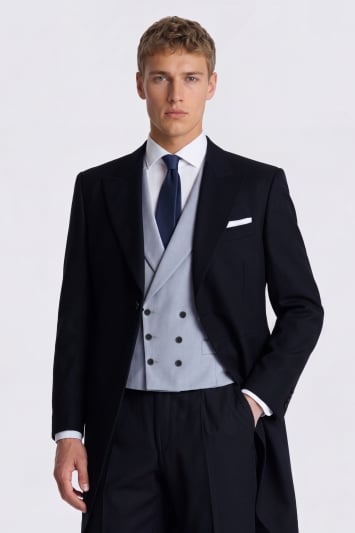 Regular Fit Navy Herringbone Tails