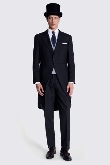 Regular Fit Navy Herringbone Tails