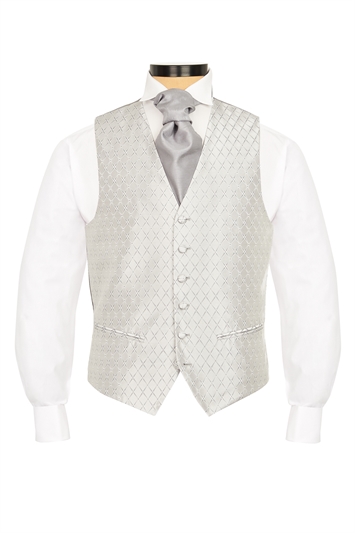 Hawkstone Grey diamond patterned morning waistcoat