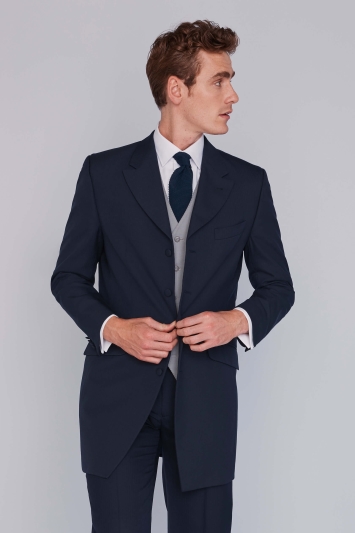 Navy Herringbone Suit