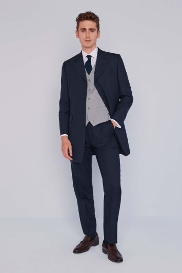 Navy Herringbone Suit