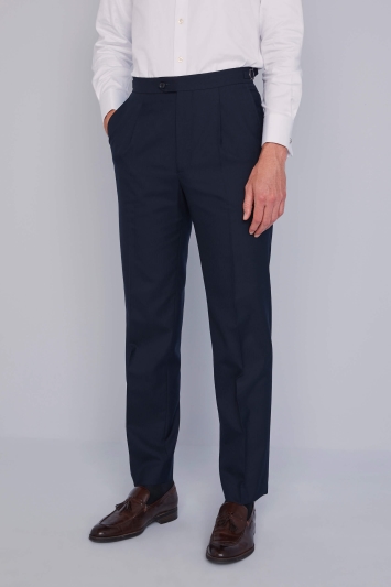 Navy Herringbone Suit | Moss Hire