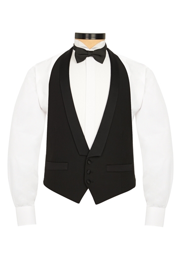 Black evening vest with Satin lapel