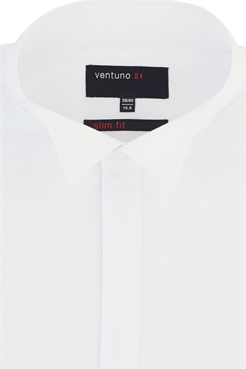 Ventuno Slim Fit Wing Collar Dress Shirt with Button Cuffs
