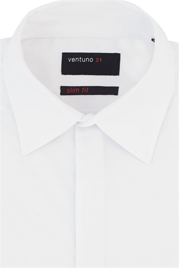 Ventuno Slim Fit Regular Collar Dress Shirt with Button Cuffs