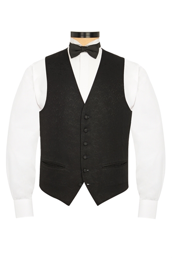 Savona Black floral evening waistcoat