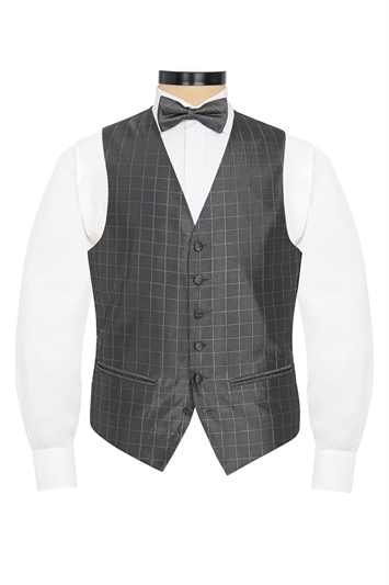 Veneto Gunmetal lattice patterned waistcoat