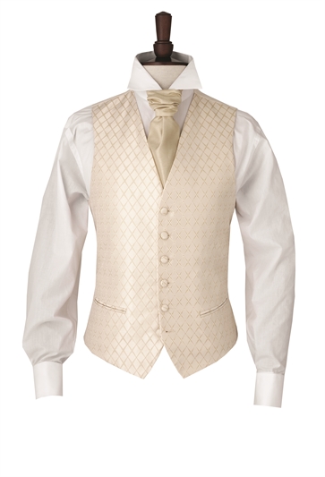 Junior Harvest Gold diamond patterned morning waistcoat