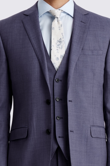 Moss Tailored Fit Blue Sharkskin Suit