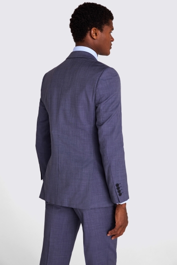 Moss Tailored Fit Blue Sharkskin Suit