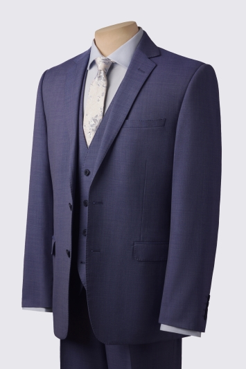 Moss Tailored Fit Blue Sharkskin Suit
