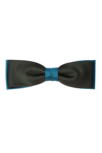 Turquoise Skinny Two Tone Bow Tie