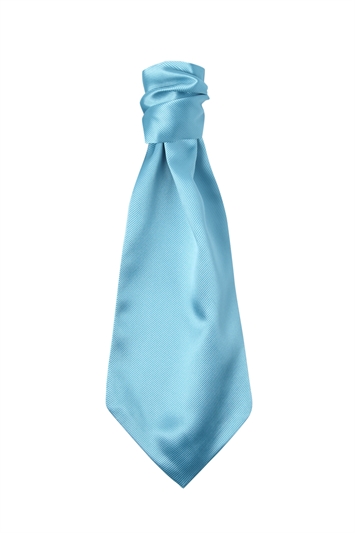 Turquoise Polyester Twill Self Tie Cravat