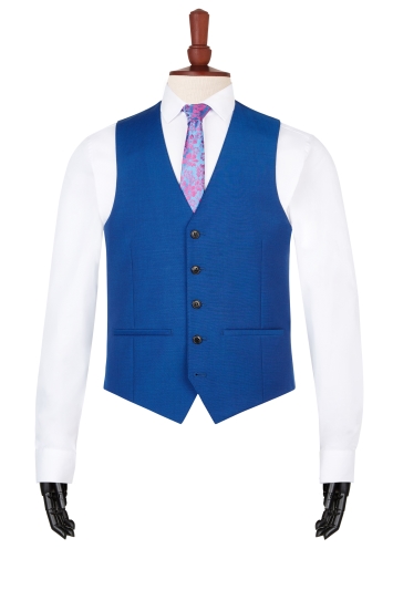 Moss London Bright Blue Waistcoat