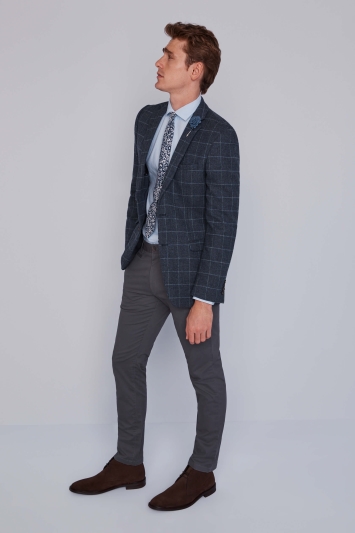 Moss 1851 Grey Windowpane Tweed Jacket