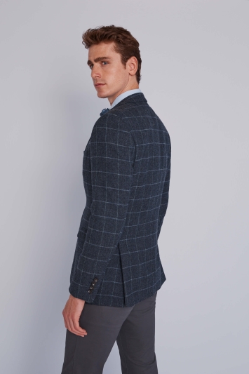 Moss 1851 Grey Windowpane Tweed Jacket