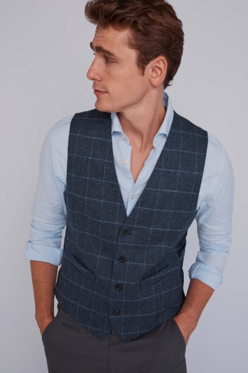 Moss 1851 Grey Windowpane Tweed Jacket
