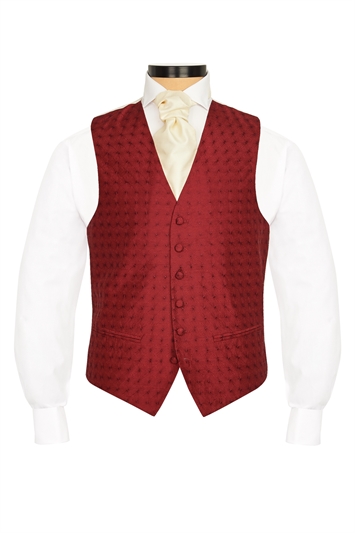 Caprice Burgundy embroidered morning waistcoat
