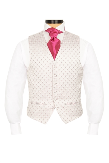 Ballino Dusky Pink diamond patterned morning waistcoat