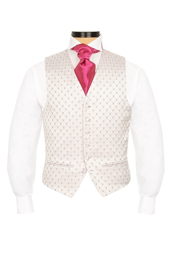 Ballino Dusky Pink diamond patterned morning waistcoat