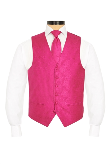 Salerno Hot Pink floral morning waistcoat
