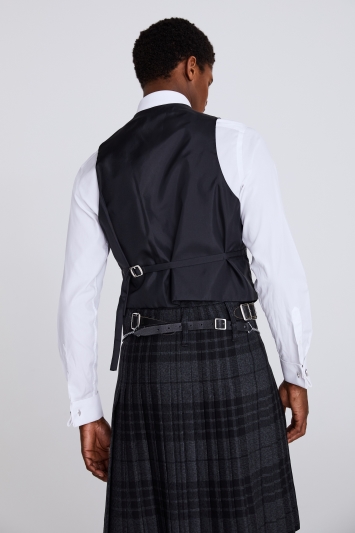 Black Highland Morning Waistcoat (5 silver buttons)