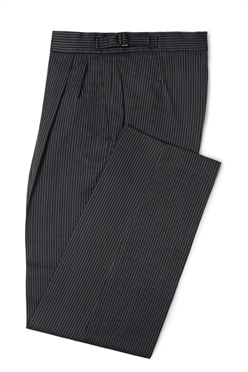 Classic Grey and Black 100% Wool traditional striped morning trouser