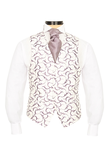 Junior Verona Grape embroidered swirl morning waistcoat