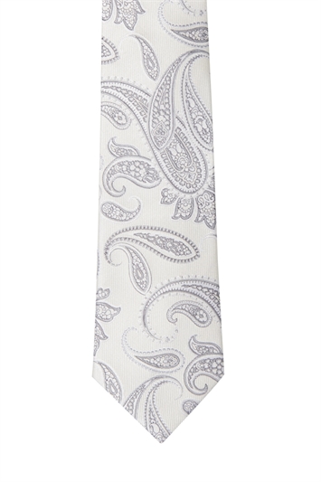 Ted Baker ivory/silver paisley tie & hank set