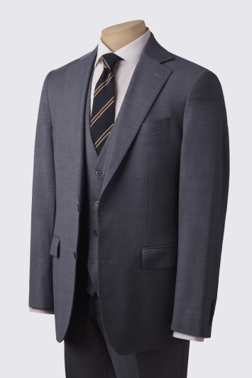Tailored Fit Grey Twill Suit