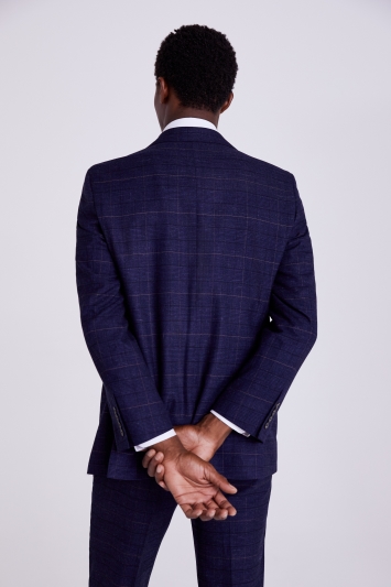 Moss Tailored Fit Navy Black Check Suit
