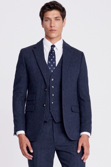 Moss Slim Fit Blue Donegal Suit