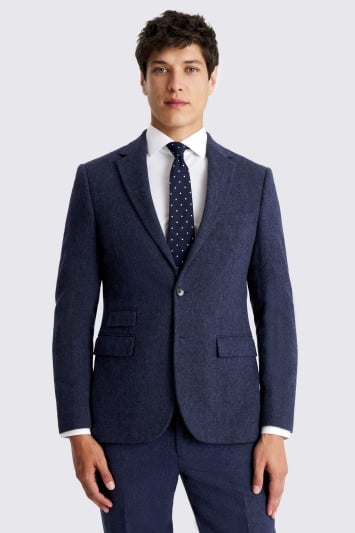 Moss Slim Fit Blue Donegal Suit