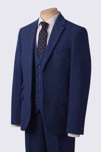 Moss Slim Fit Blue Donegal Suit
