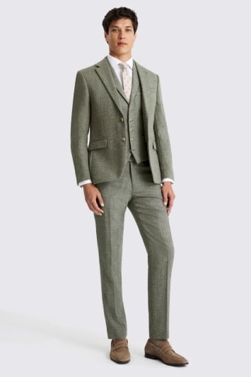 Moss Slim Fit Sage Tweed Suit
