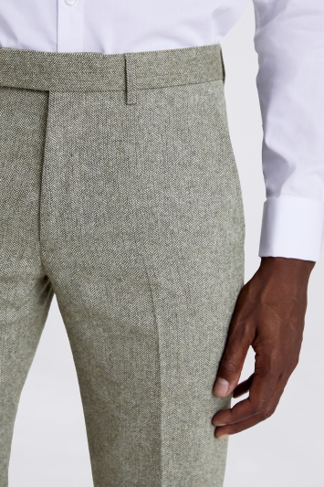Moss Slim Fit Sage Tweed Suit