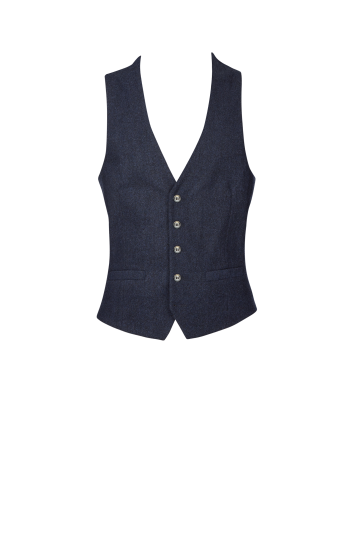 Slim Fit Blue Donegal Waistcoat