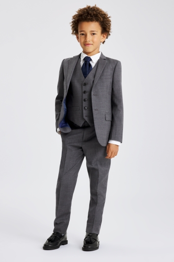 Boys Grey Twill Suit