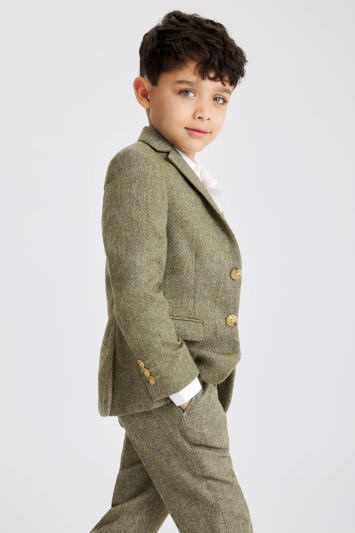 Boys Sage Tweed Suit