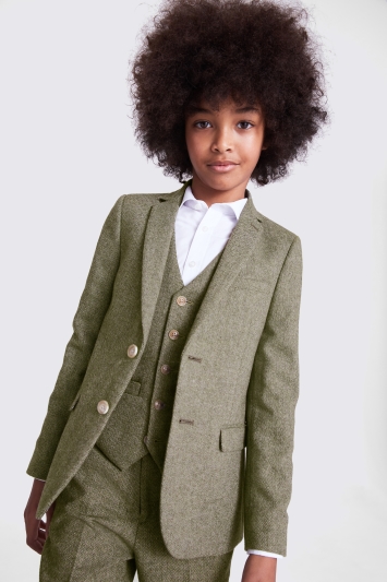 Boys Sage Tweed Suit